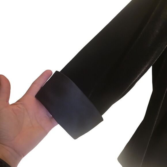 Alex Evenings Velvet Blazer Jacket Women's Petite XL Black 3/4 Sleeve Formal - Picture 4 of 9